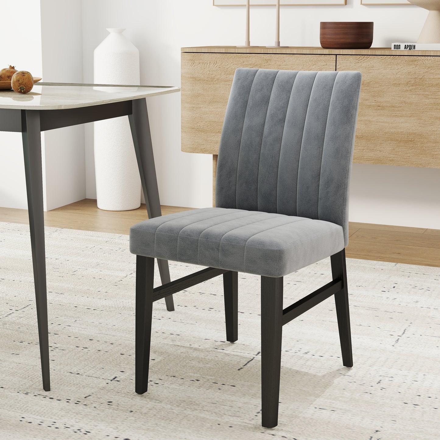 Roundhill Furniture Wendell Contemporary Upholstered Dining Chairs, Set of 2