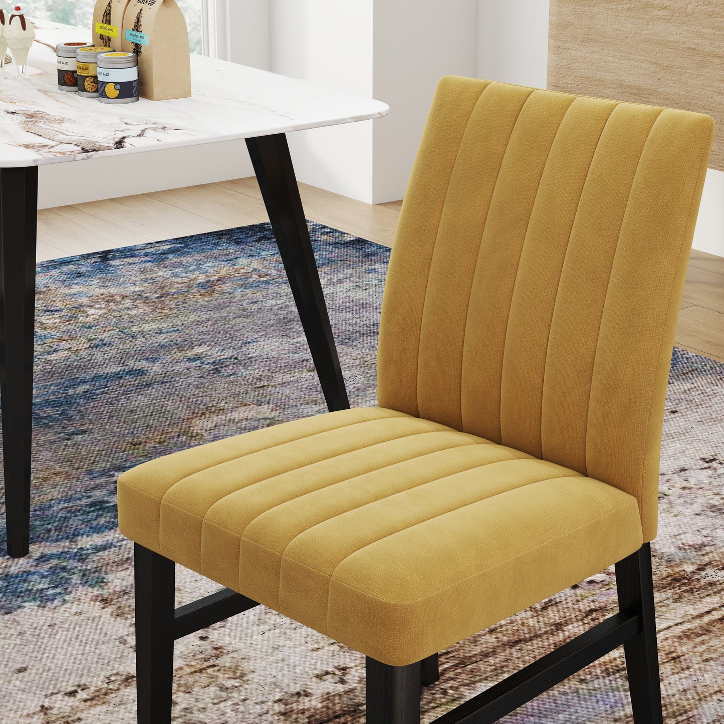 Roundhill Furniture Wendell Contemporary Upholstered Dining Chairs, Set of 2