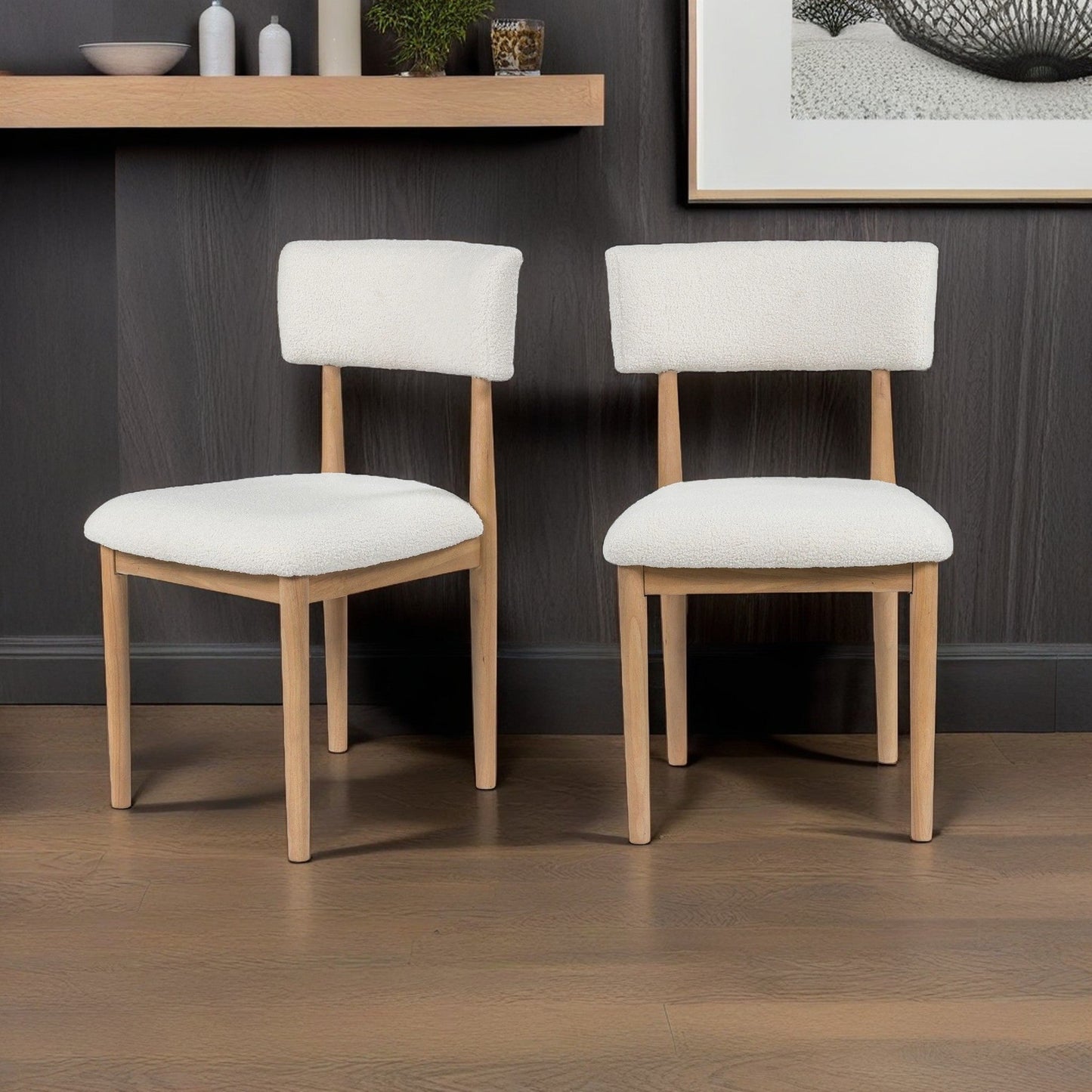 Ellis Boucle Upholstered Dining Chairs, Set of 2