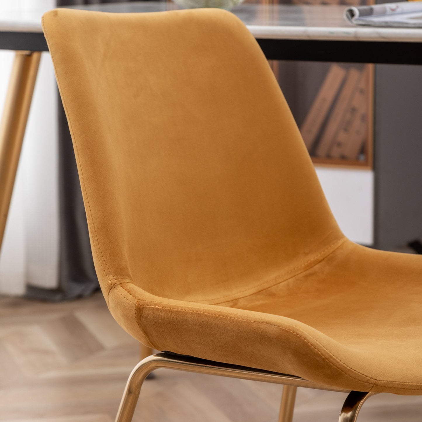 Roundhill Furniture Aufurr Modern Velvet 26.50 Counter Height Stool, Set of 2, Gold