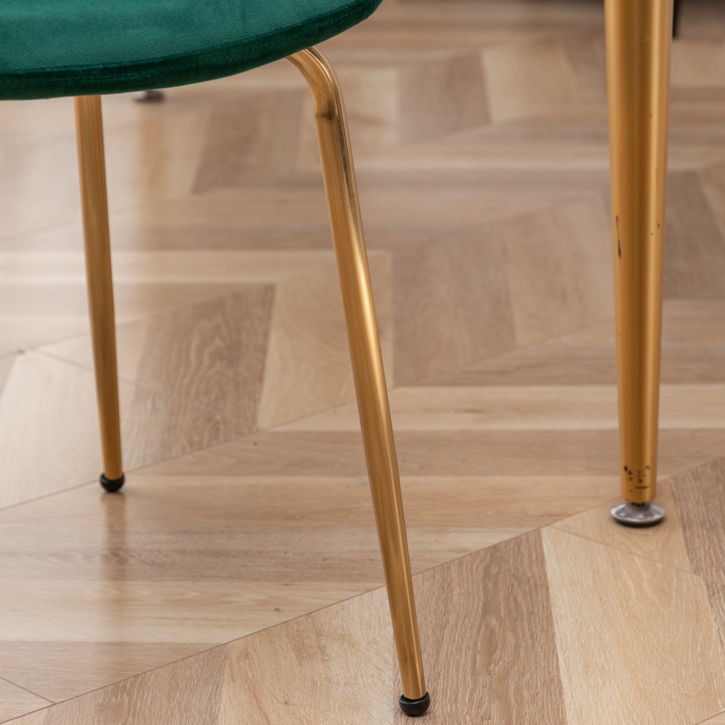 Roundhill Furniture Aufurr Modern Velvet Dining Chair, Set of 2, Green