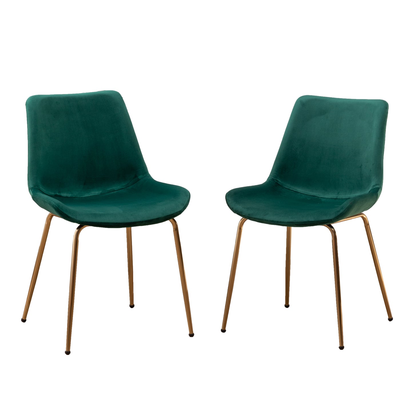 Roundhill Furniture Aufurr Modern Velvet Dining Chair, Set of 2, Green