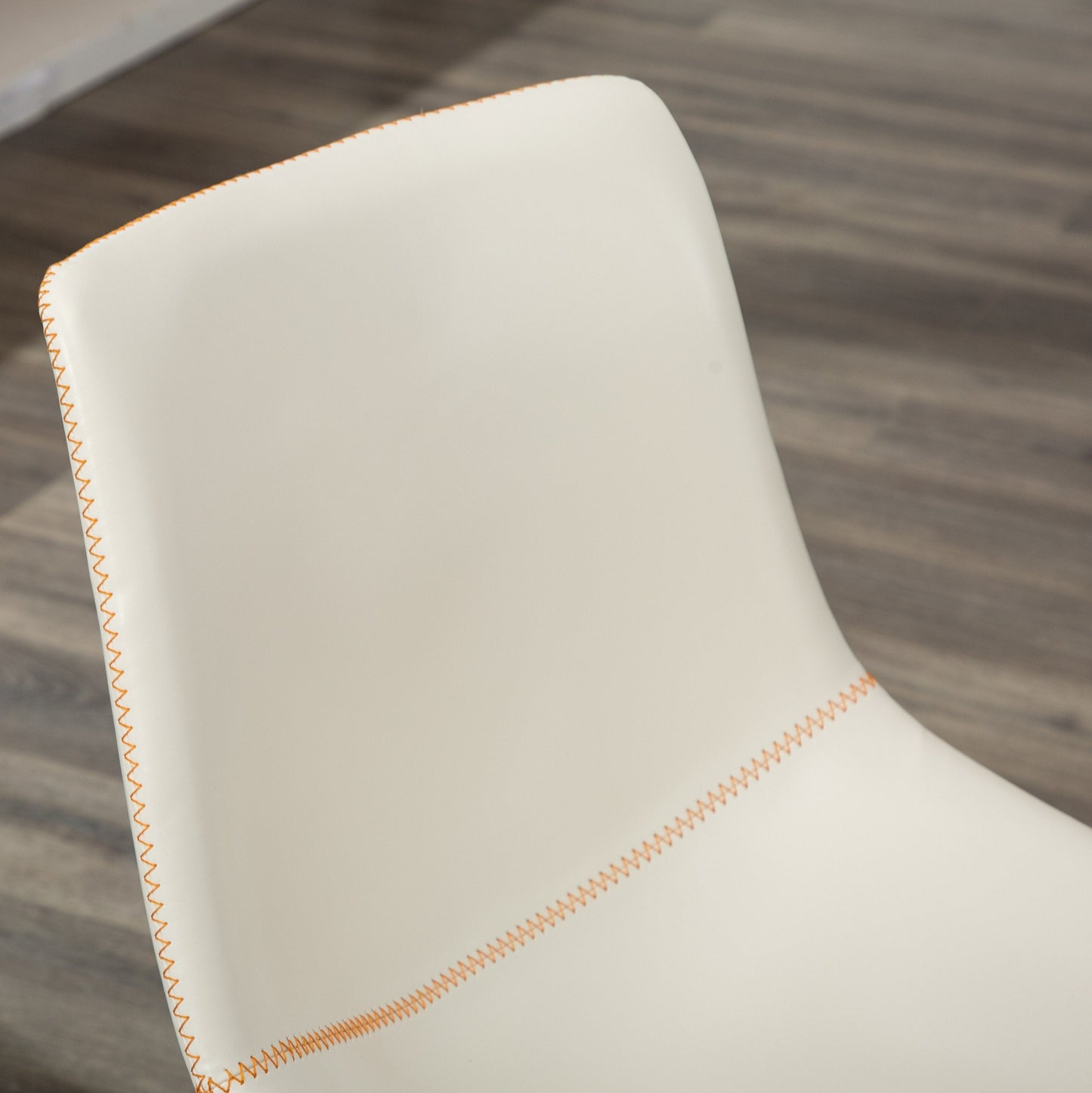 Lotusville Vintage PU Leather Dining Chairs, White, Set of 2