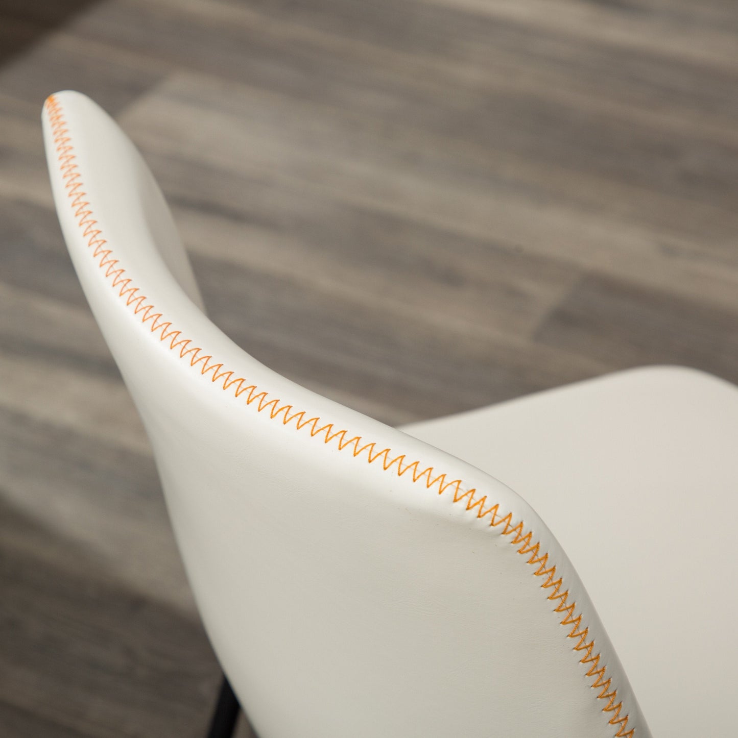 Lotusville Vintage PU Leather Dining Chairs, White, Set of 2