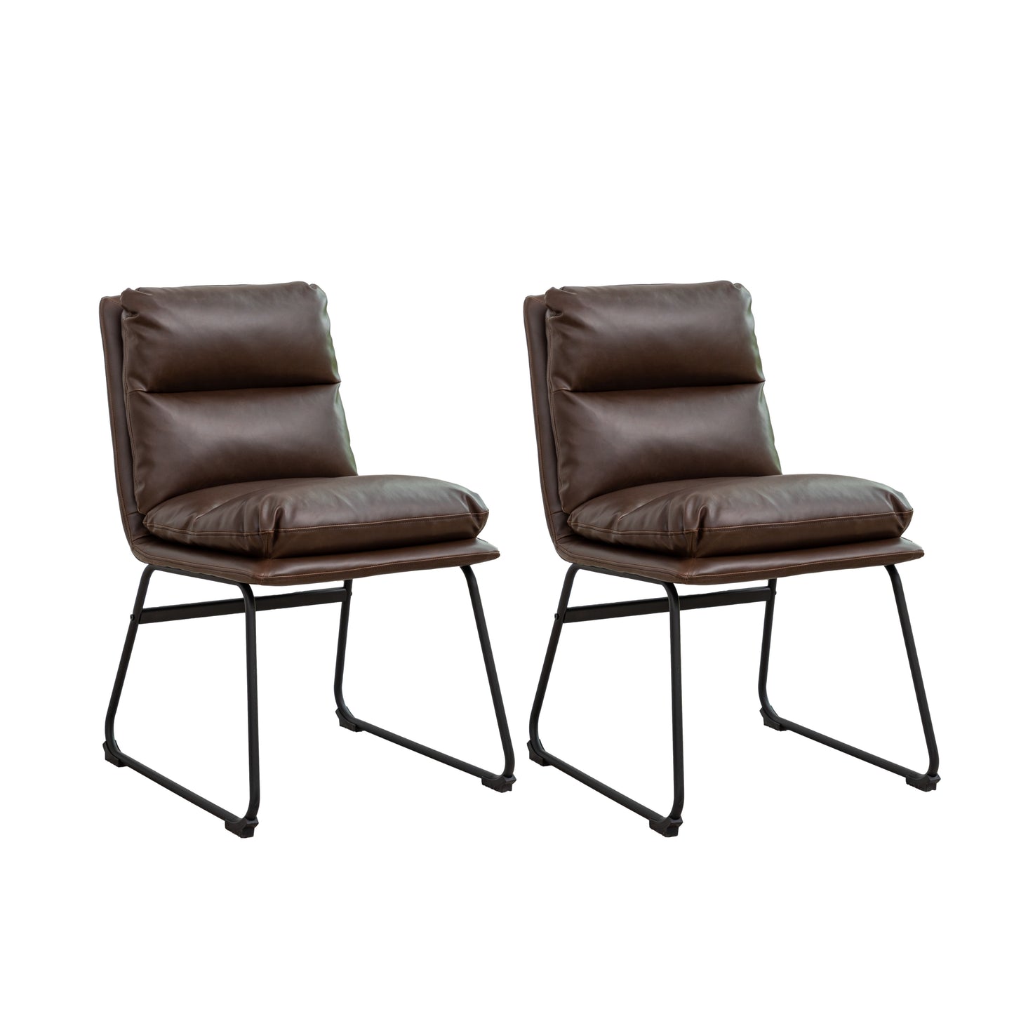 Milos Contemporary Upholstered Dining Chairs, Set of 2