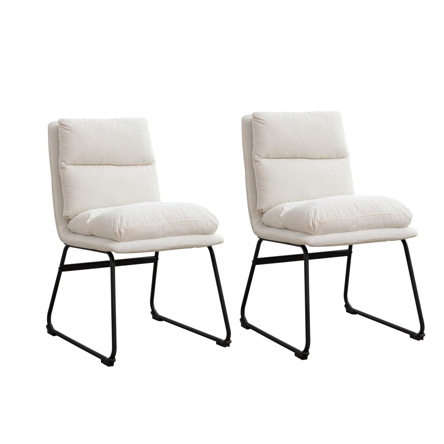 Milos Contemporary Upholstered Dining Chairs, Set of 2