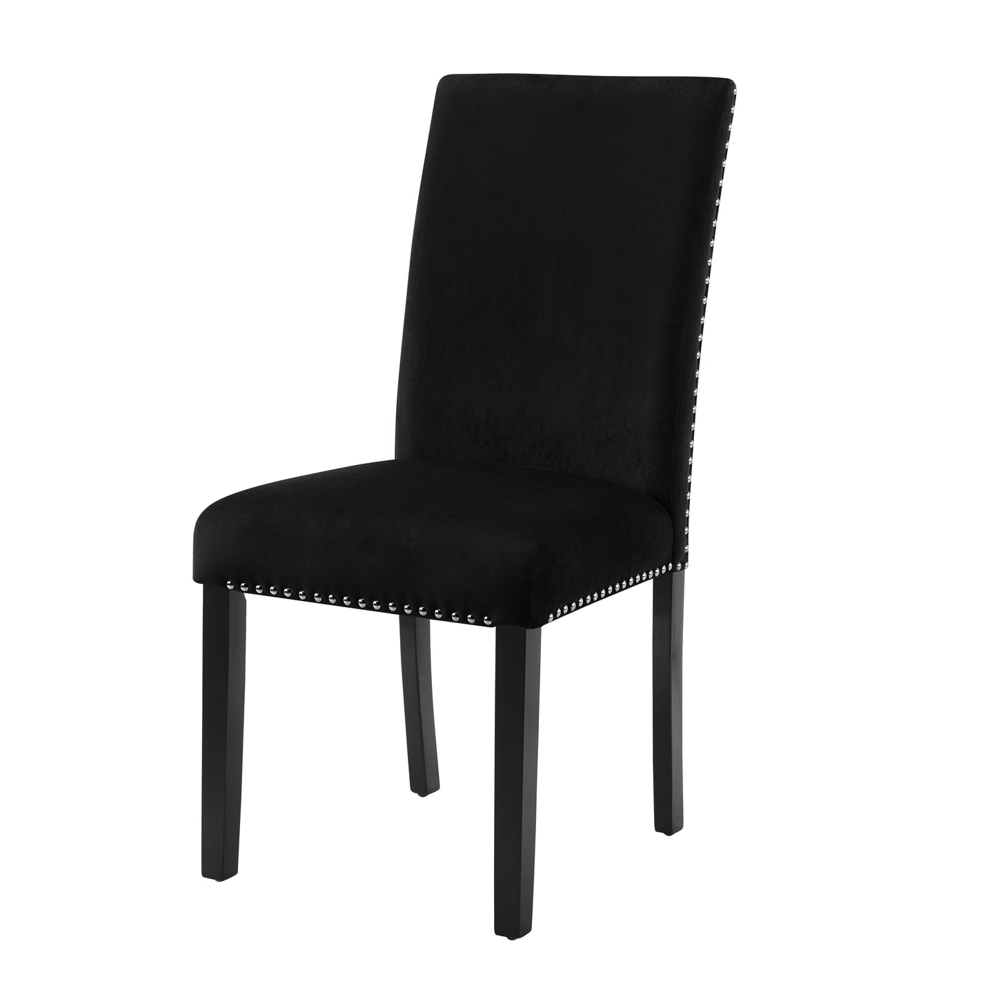 Roundhill Furniture Cobre Contemporary Velvet Dining Chair with Nailhead Trim, Set of 2