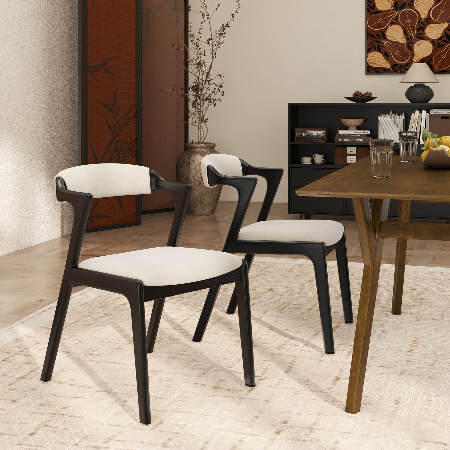 Roundhill Furniture Lavin Upholstered Dining Chairs, Set of 2