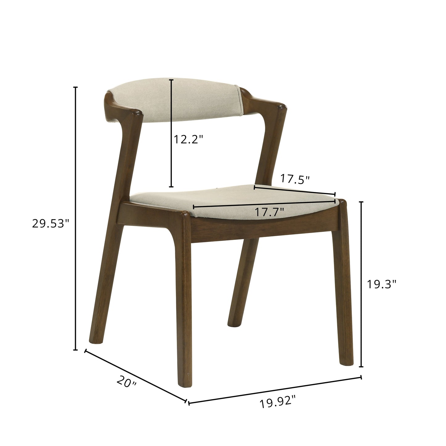 Roundhill Furniture Lavin Upholstered Dining Chairs, Set of 2