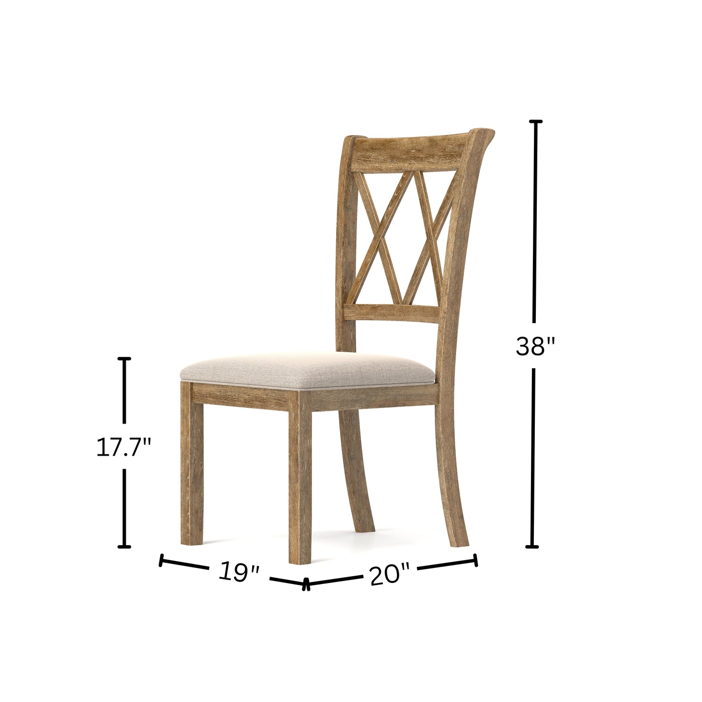 Roundhill Furniture Windvale Cross-Buck Wood 5-Piece Dining Set