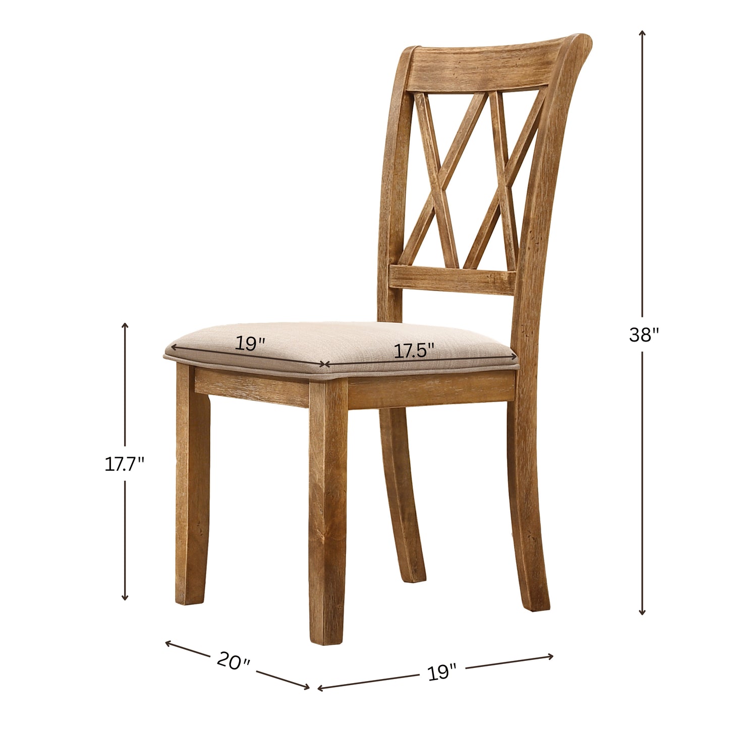 Windvale Fabric Upholstered Dining Chair Set of 2