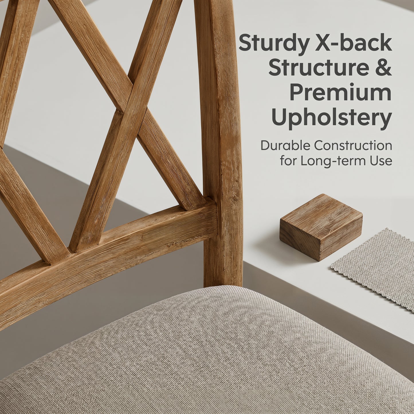 Windvale Upholstered Cross-back Dining Chair, Set of 2