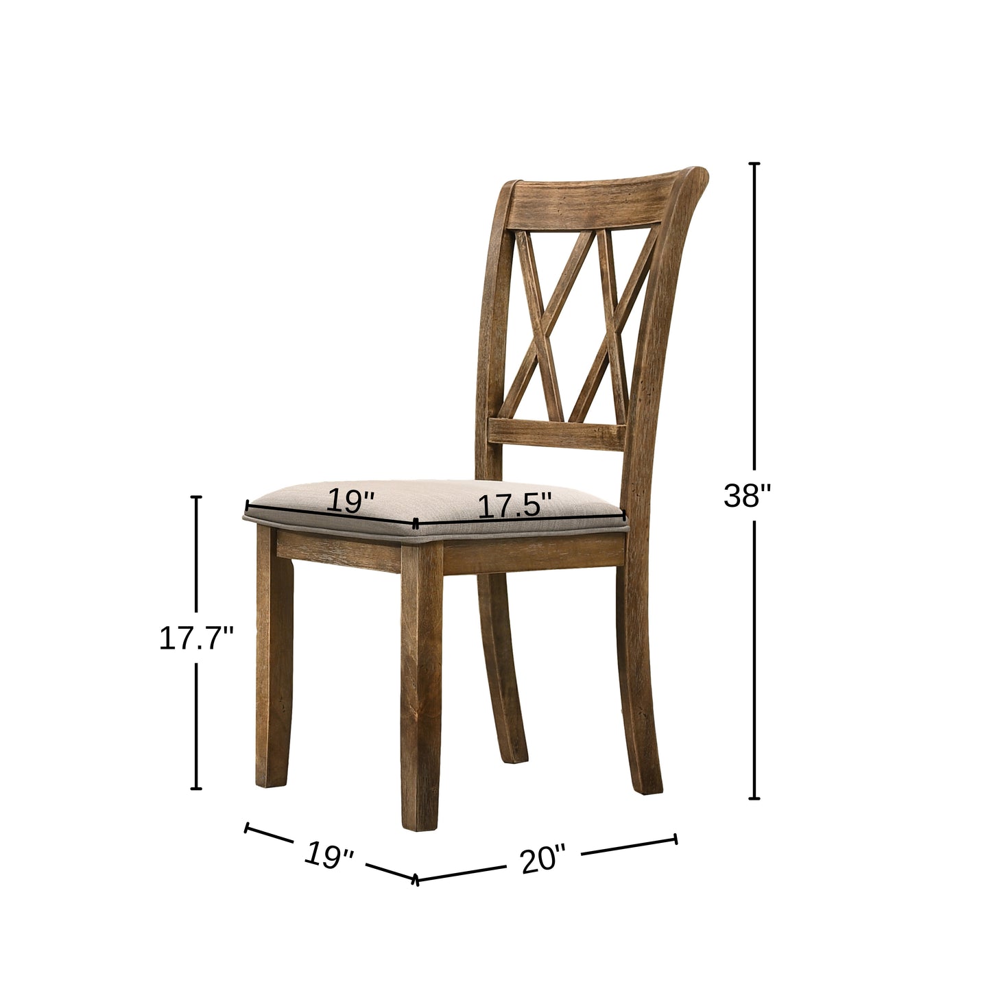 Windvale Upholstered Cross-back Dining Chair, Set of 2