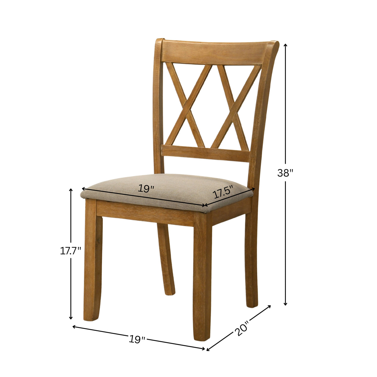 Windvale Upholstered Cross-back Dining Chair, Set of 2
