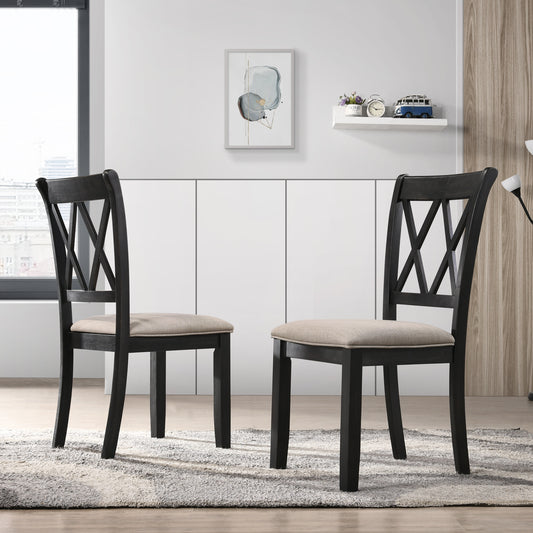 Windvale Upholstered Cross-back Dining Chair, Set of 2