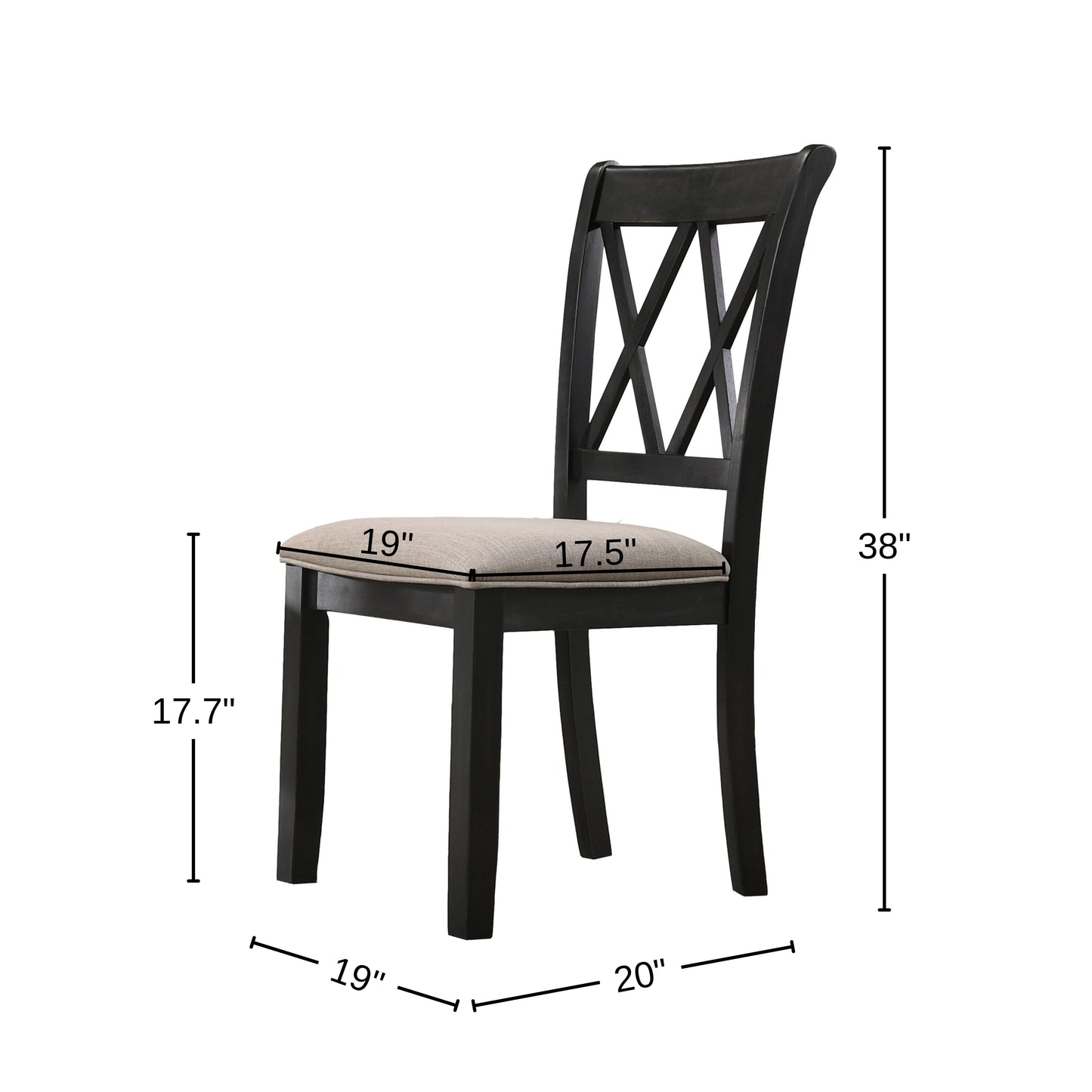 Windvale Upholstered Cross-back Dining Chair, Set of 2