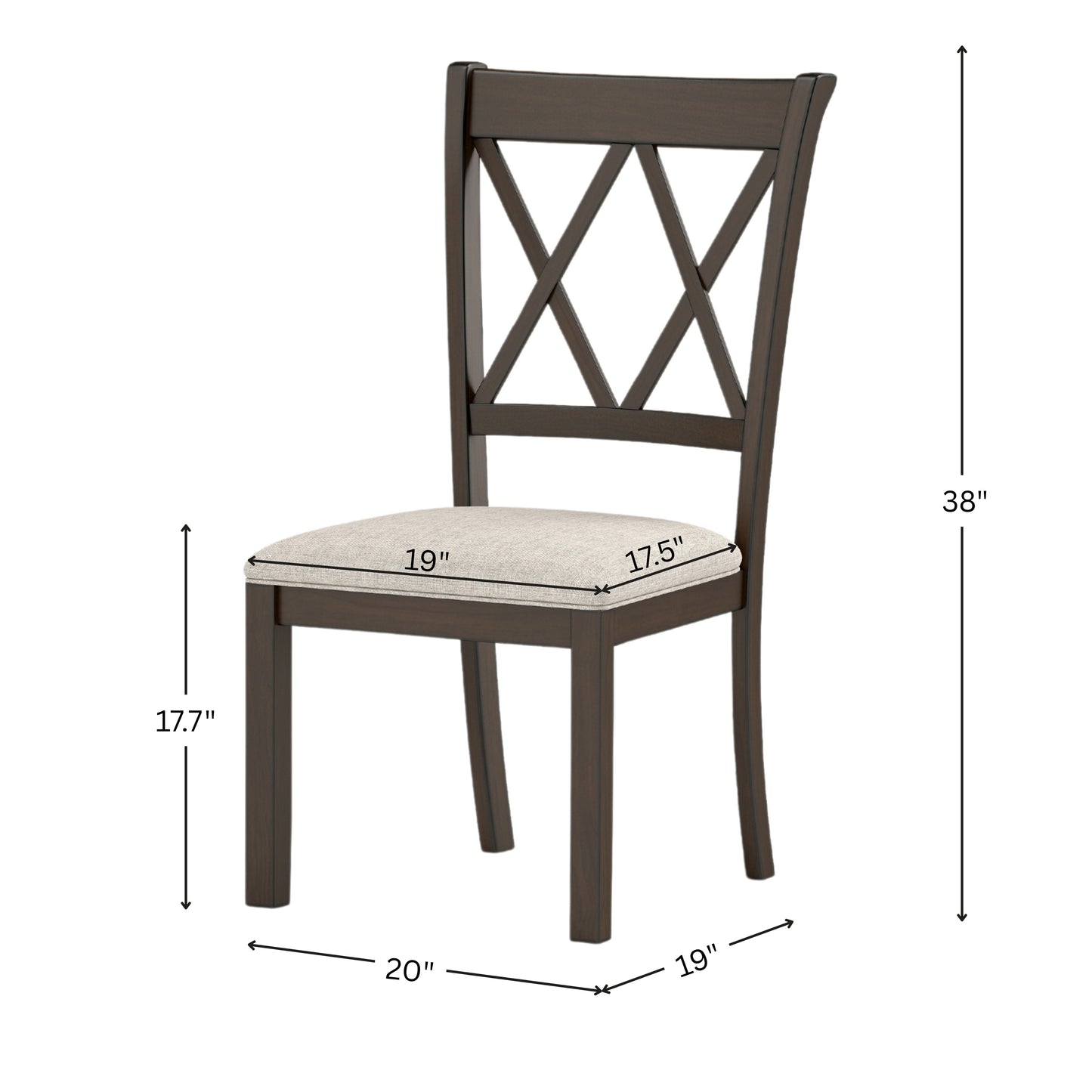 Windvale Upholstered Cross-back Dining Chair, Set of 2
