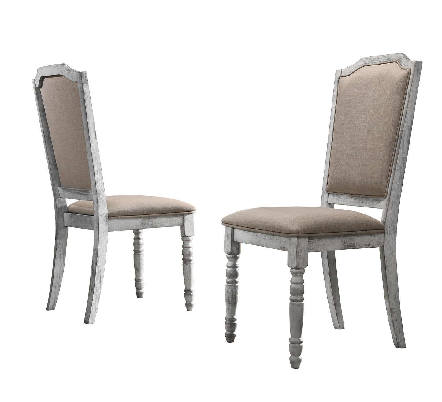 Roundhill Furniture Iris Turned Leg Wood Dining Chair Set of 2