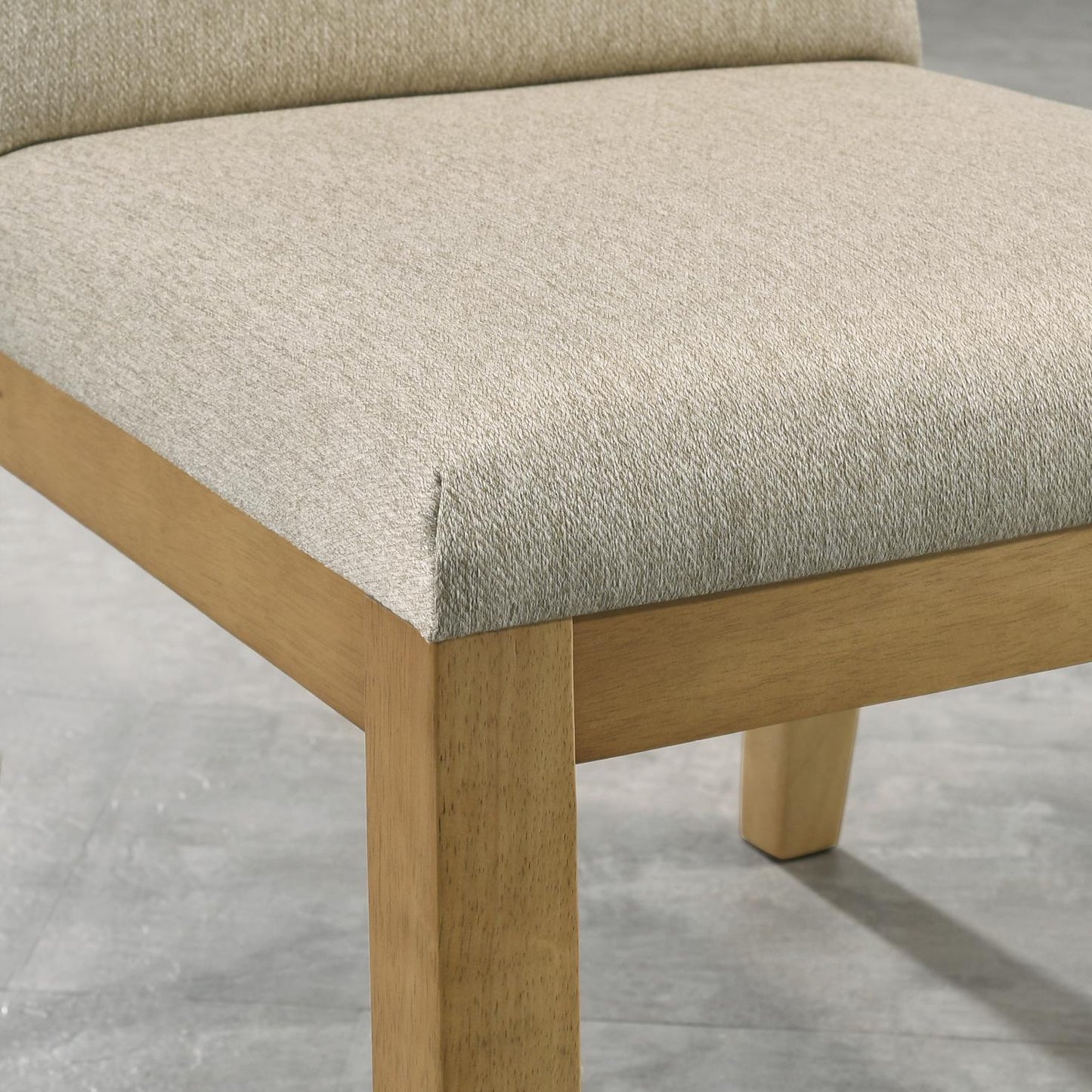 Roundhill Furniture Rocco Contemporary Solid Wood Dining Chairs, Set of 2, Beige