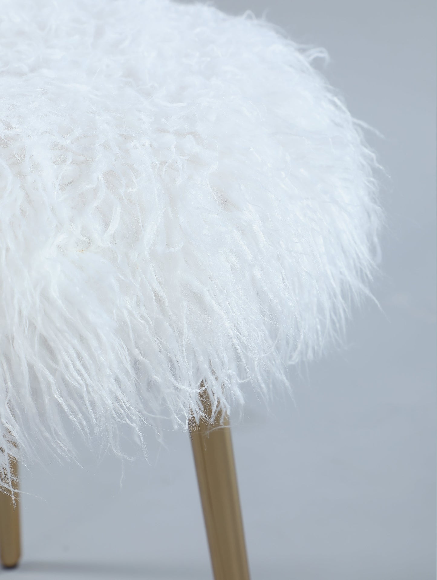 Ravni Faux Fur Accent Chair with Ottman