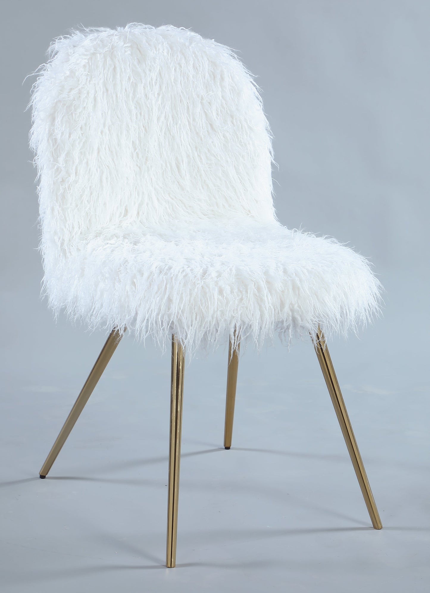 Roundhill Furniture Ravni Faux Fur Accent Chair with Gold Legs