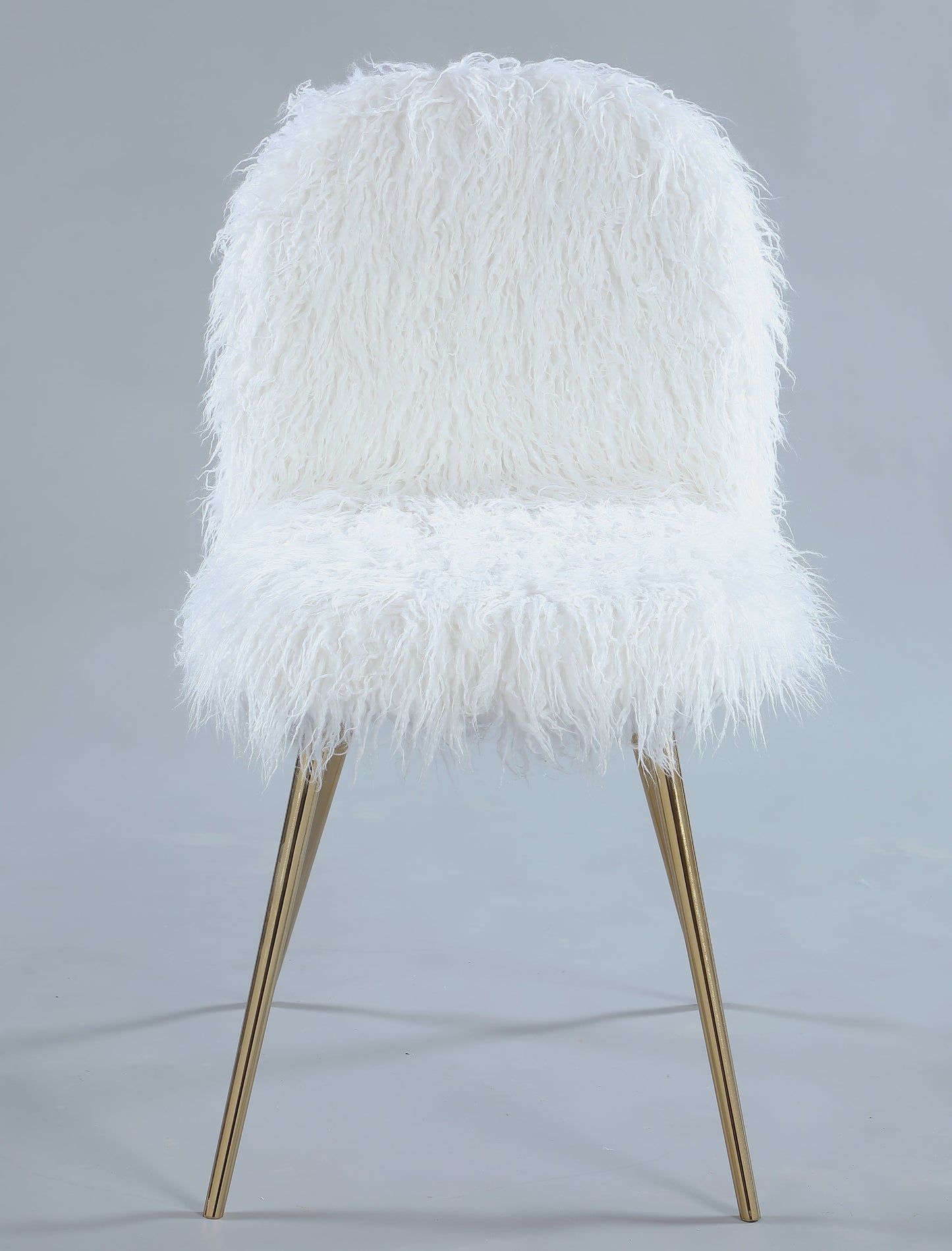 Roundhill Furniture Ravni Faux Fur Accent Chair with Gold Legs