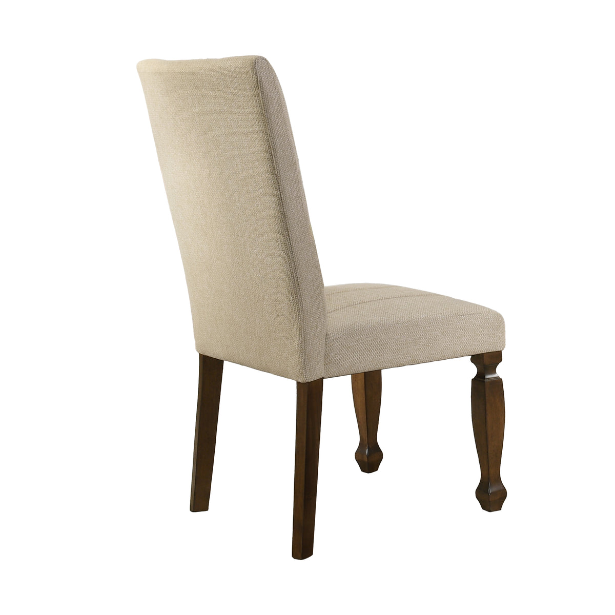 Roundhill Furniture Rowan Upholstered Turned Leg Wood Dining Chair, Set of 2, Beige
