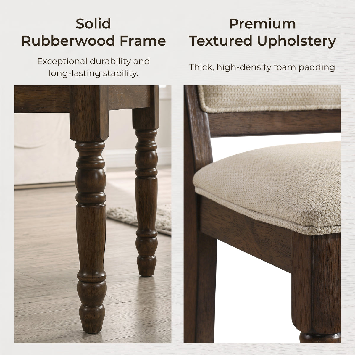 Iris Turned Leg Wood Dining Chair Set of 2