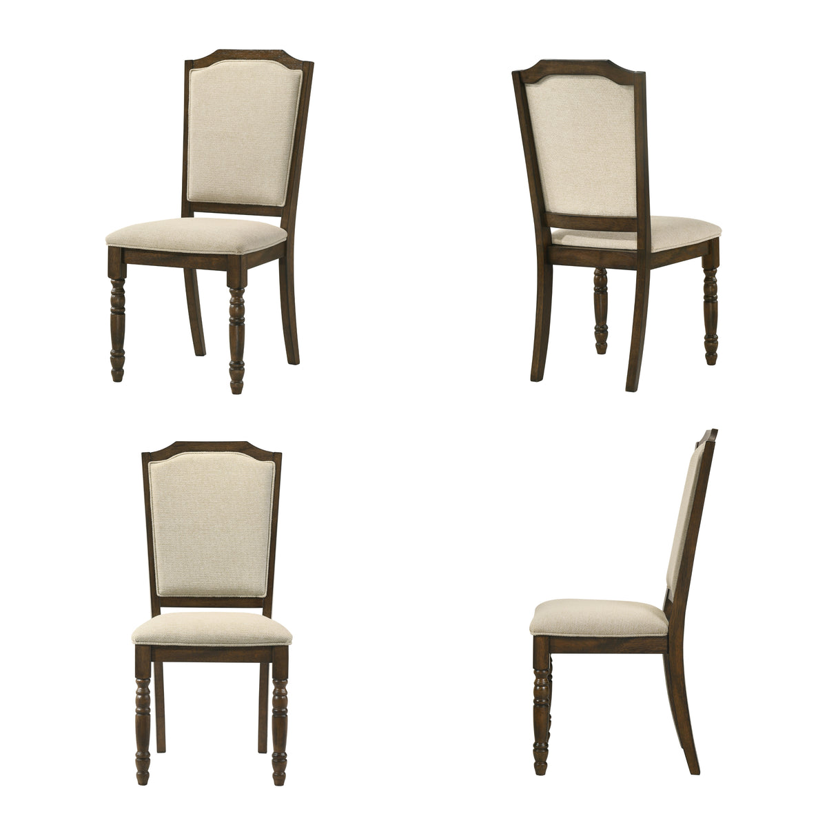Iris Turned Leg Wood Dining Chair Set of 2