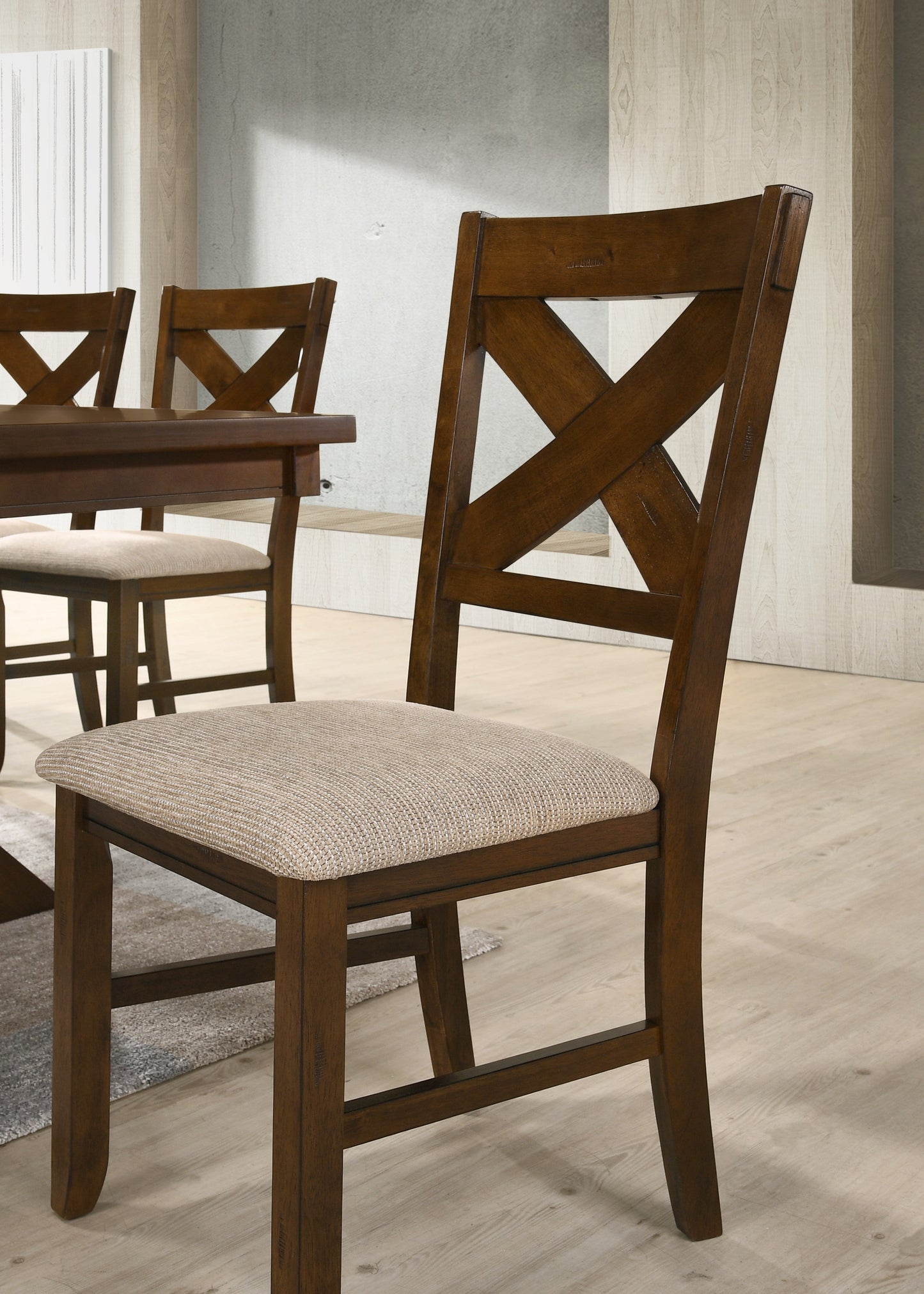 Roundhill Furniture Karven Solid Wood Dining Chairs, Set of 2