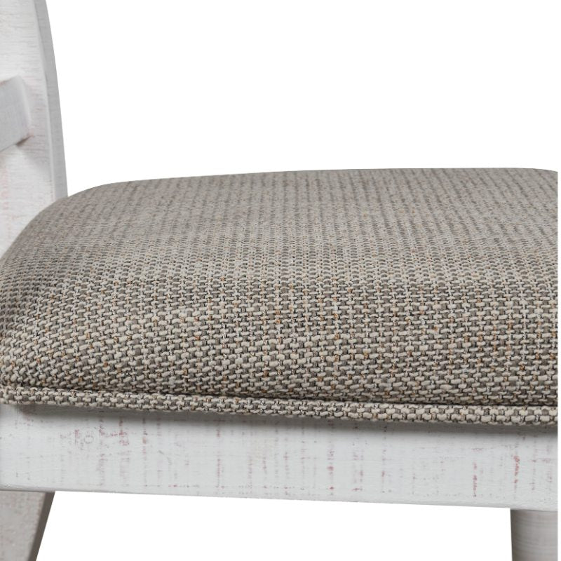 Ebret Farmhouse Two-tone Distressed Wood Dining Chairs, Set of 2, Brown and White