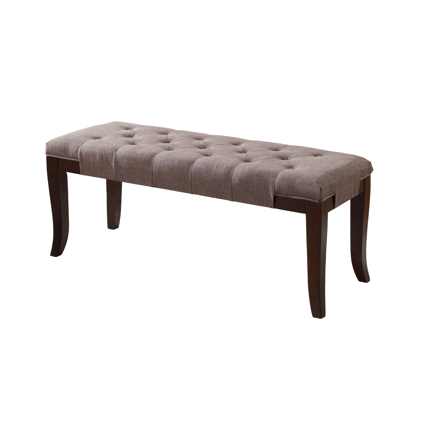 Roundhill Furniture Linon Fabric Tufted Ottoman Bench, Brown