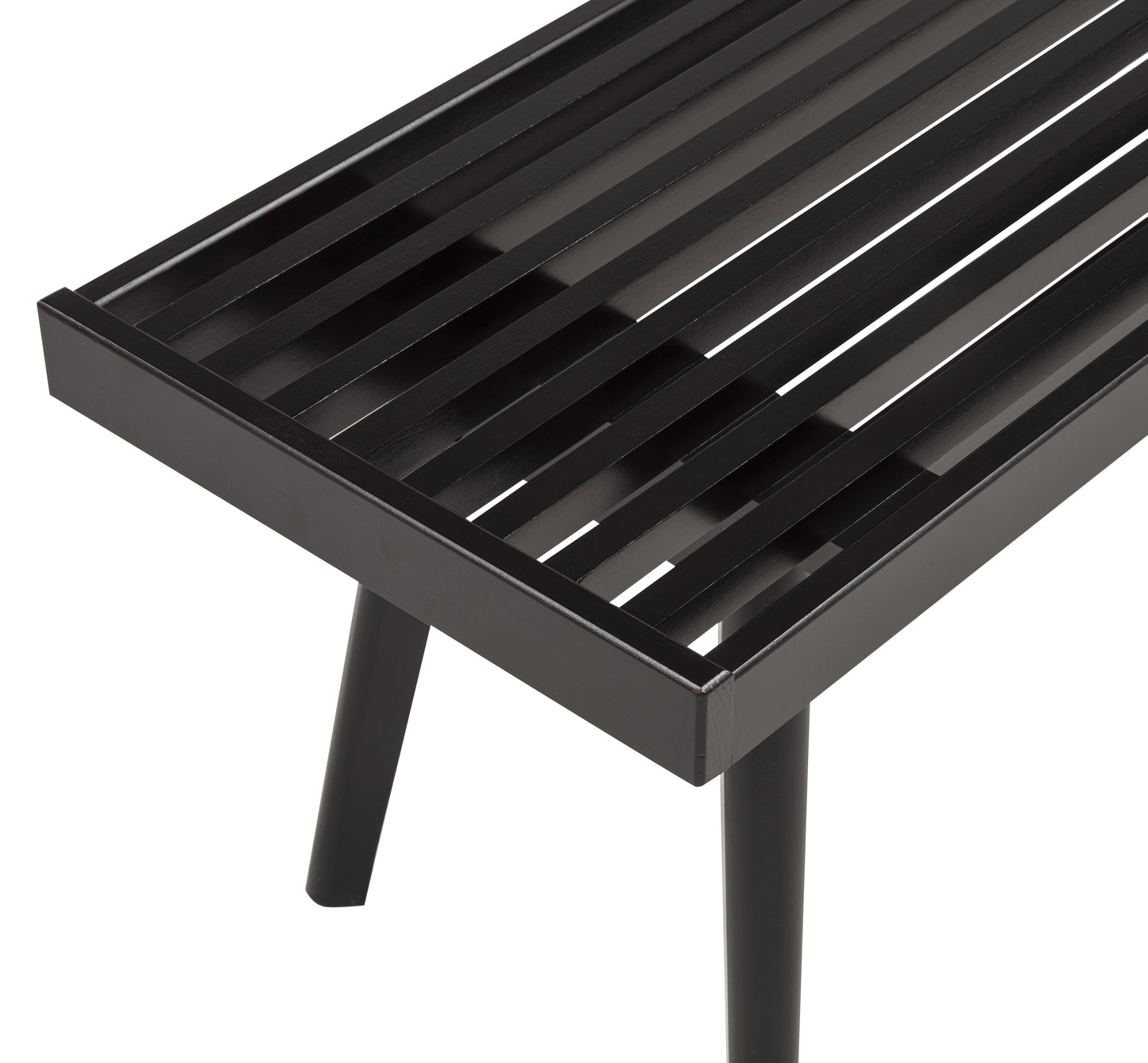 Roundhill Furniture Larwich Solid Wood Slatted Bench, 56.30-Inch Long