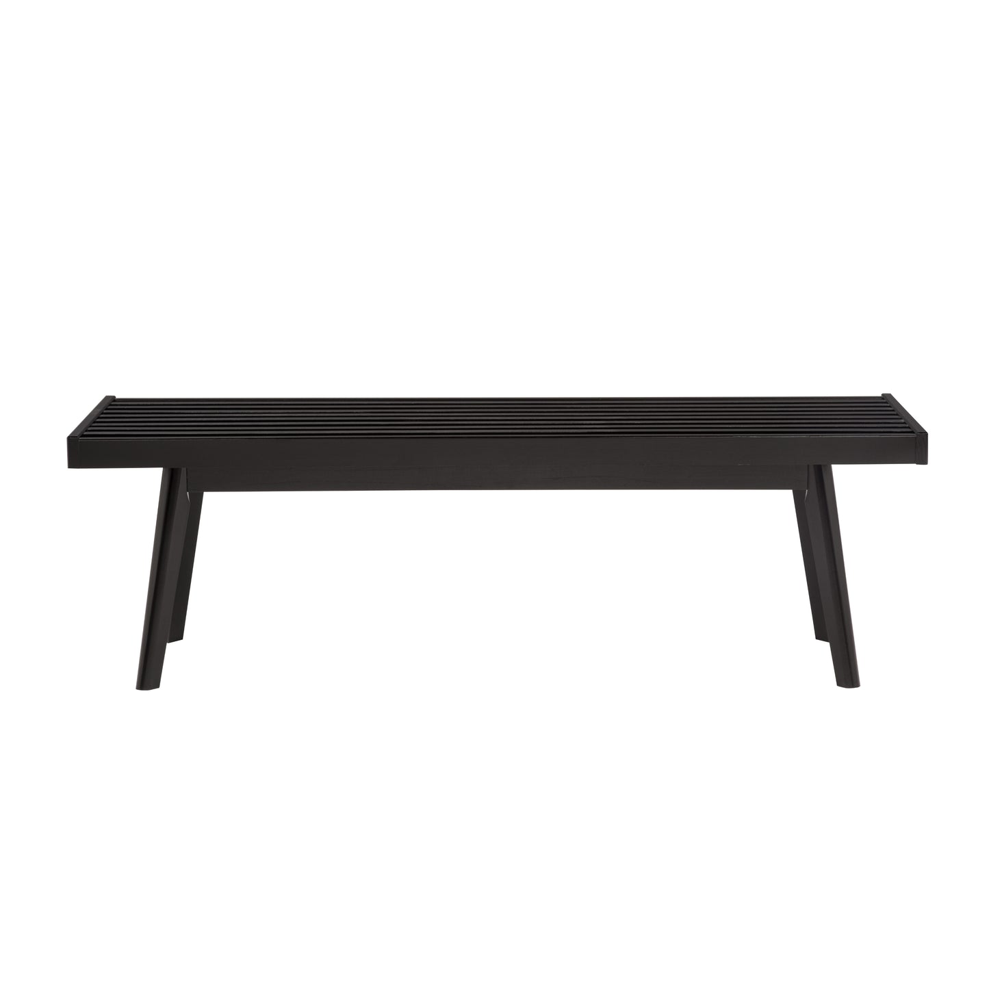 Roundhill Furniture Larwich Solid Wood Slatted Bench, 56.30-Inch Long