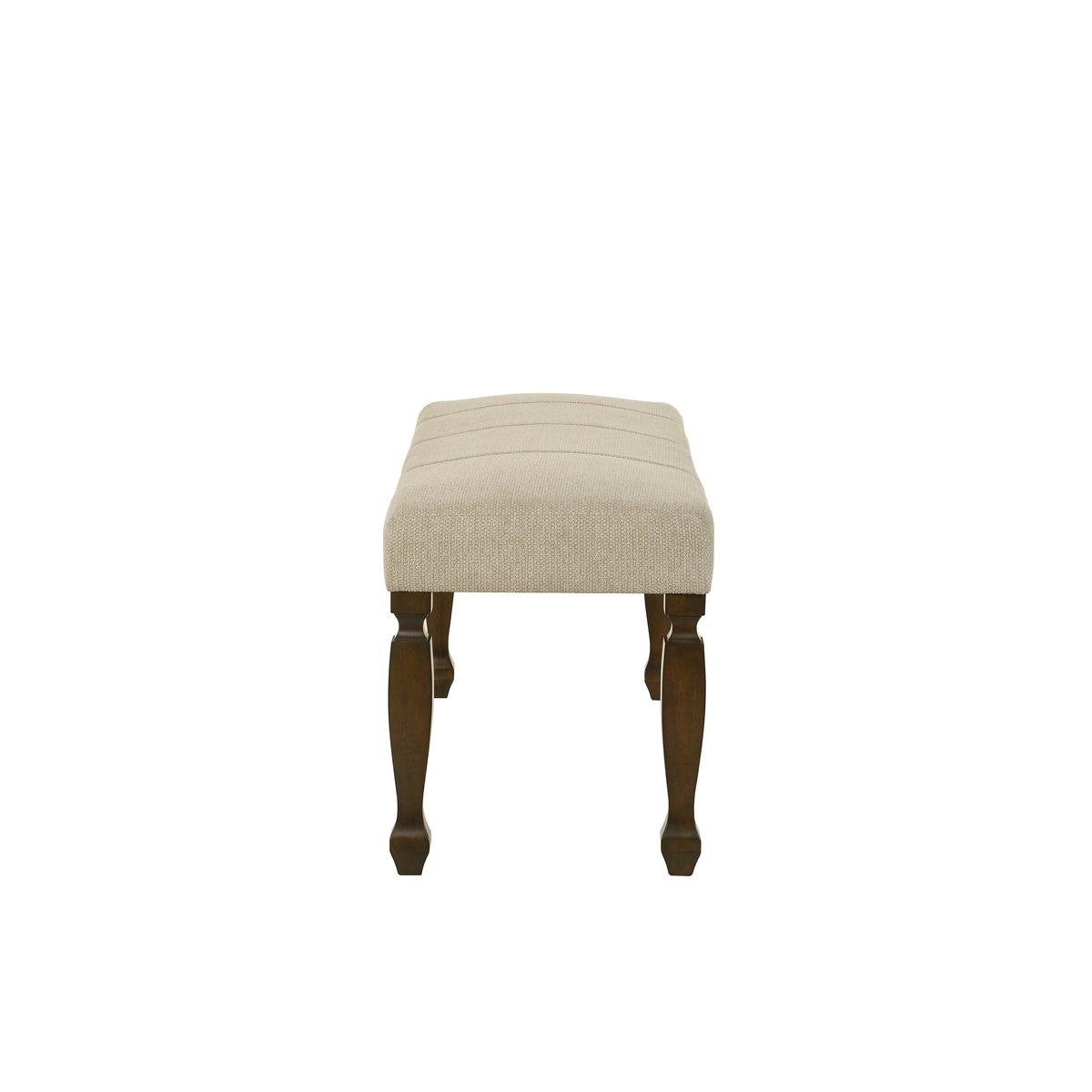 Roundhill Furniture Rowan Upholstered Turned Leg Wood Dining Bench, Beige