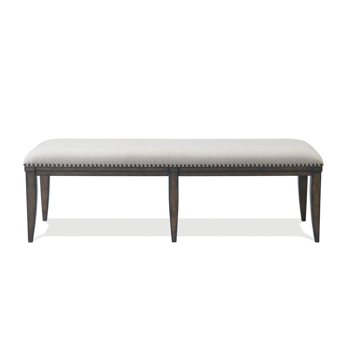 Roundhill Furniture Grant Nailhead Trim Upholstered Dining Bench, Grey