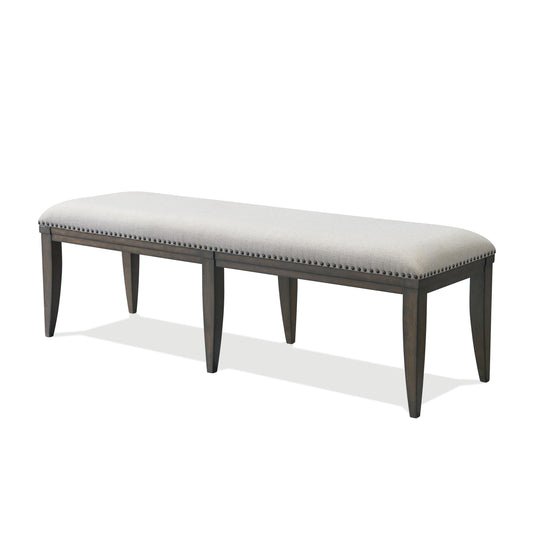 Roundhill Furniture Grant Nailhead Trim Upholstered Dining Bench, Grey