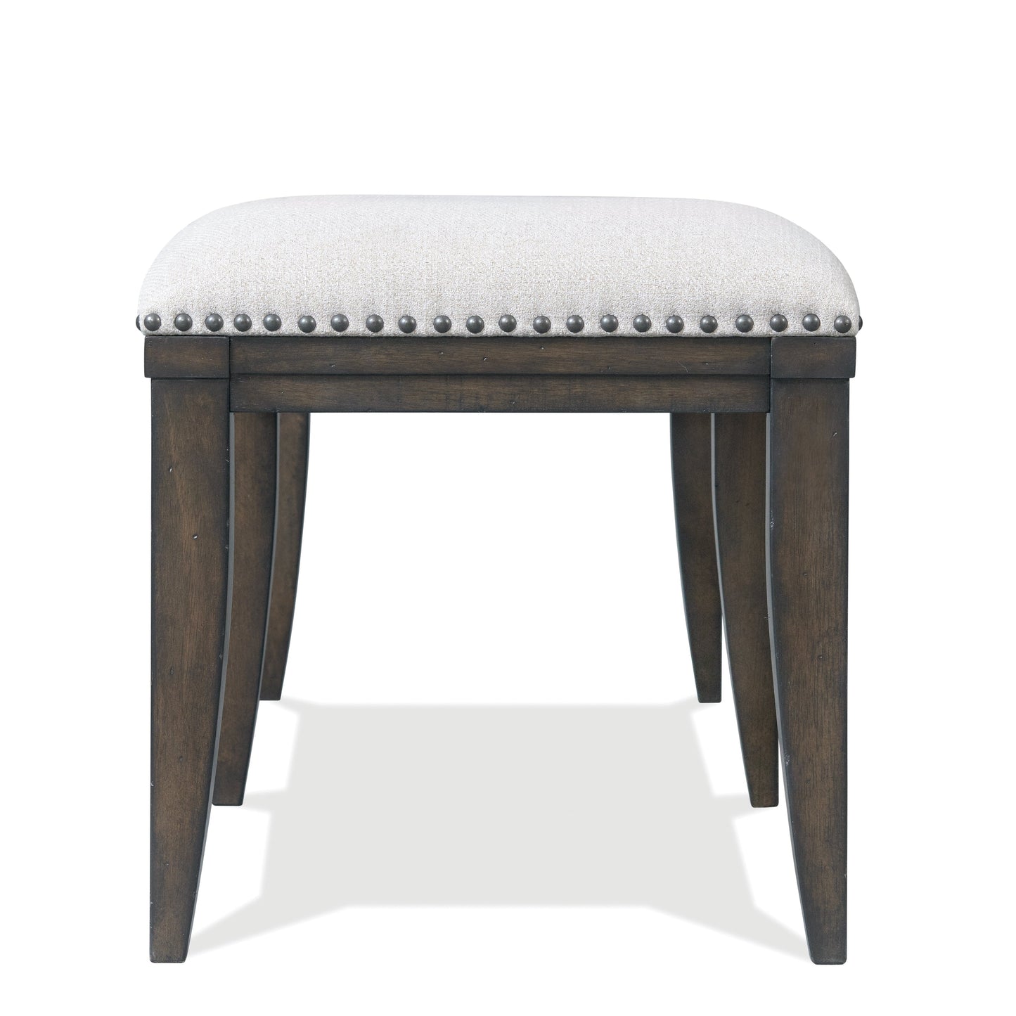 Roundhill Furniture Grant Nailhead Trim Upholstered Dining Bench, Grey