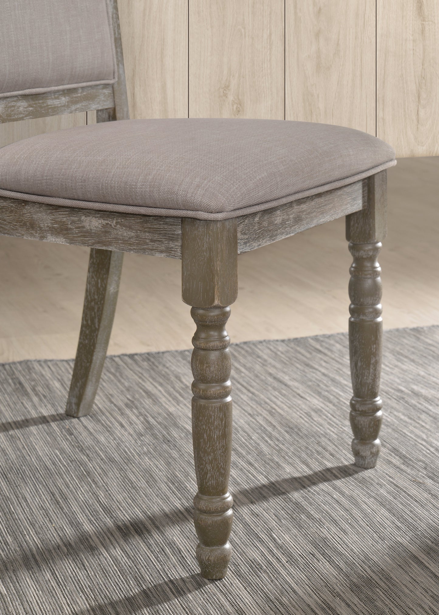 Ferran Wood Pedestal Dining Table Set in Reclaimed Gray