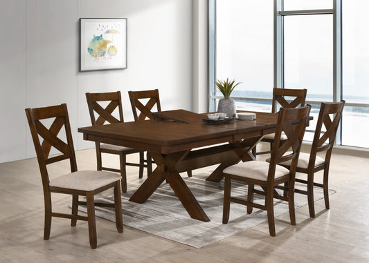 7-Piece Karven Solid Wood Dining Set with Table and 6 Chairs