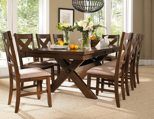 9-Piece Karven Solid Wood Dining Set with Table and 8 Chairs