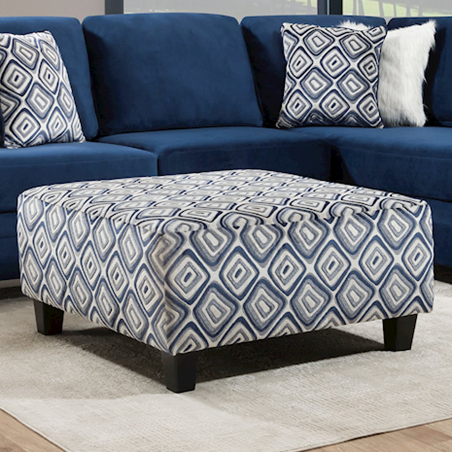 Natara Contemporary L-shape Sectional Collection, Navy