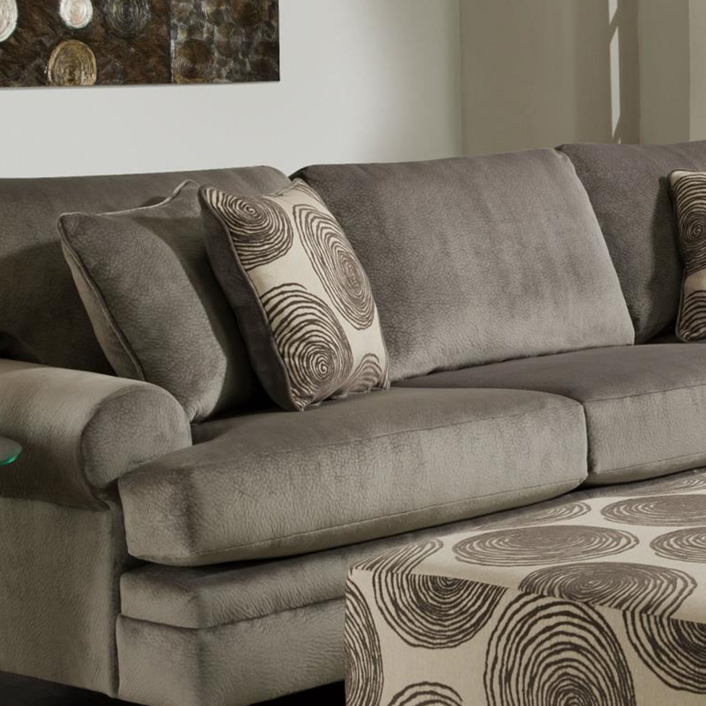 Natara Contemporary L-shape Sectional Collection, Smoke