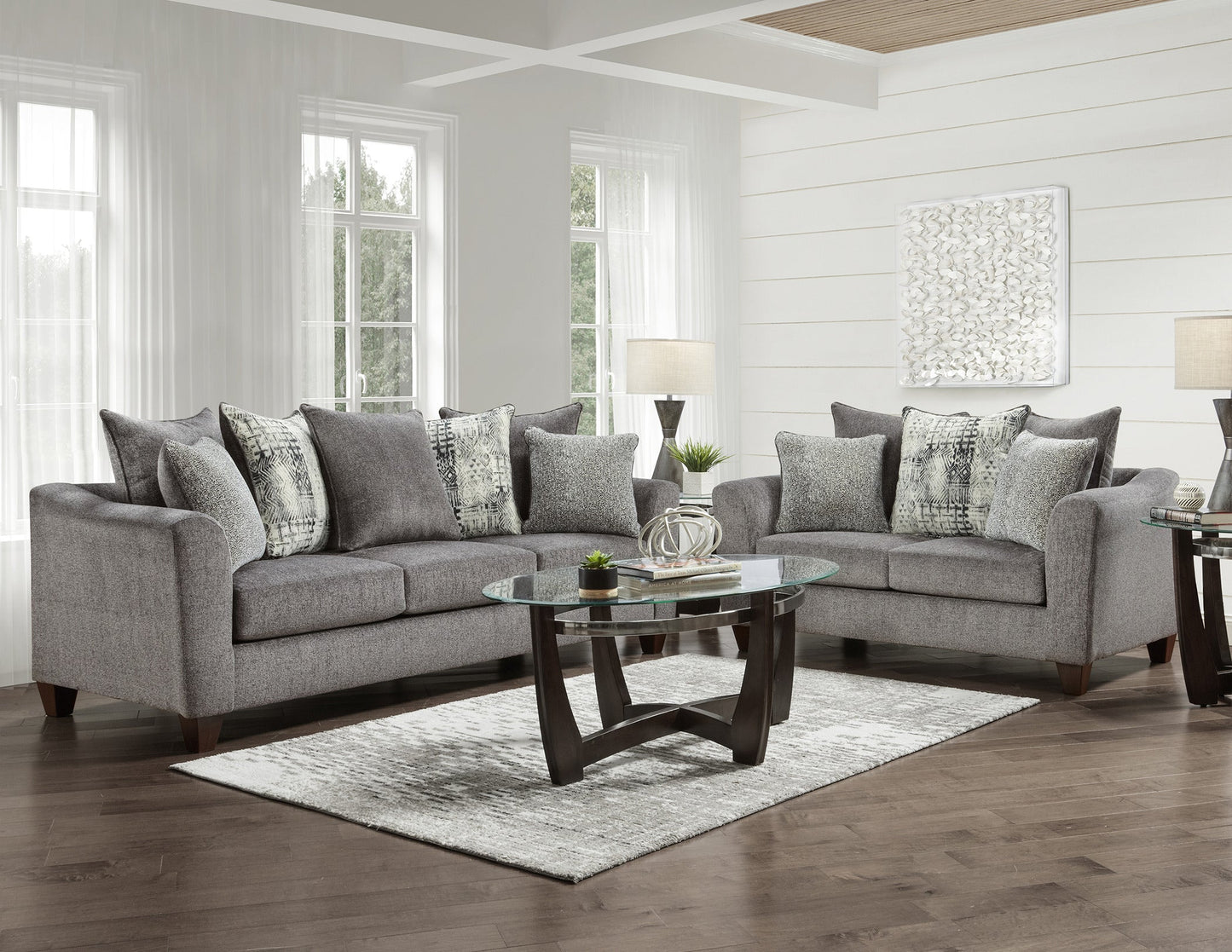 Davoz Upholstered Living Room Collection, Tori Slate