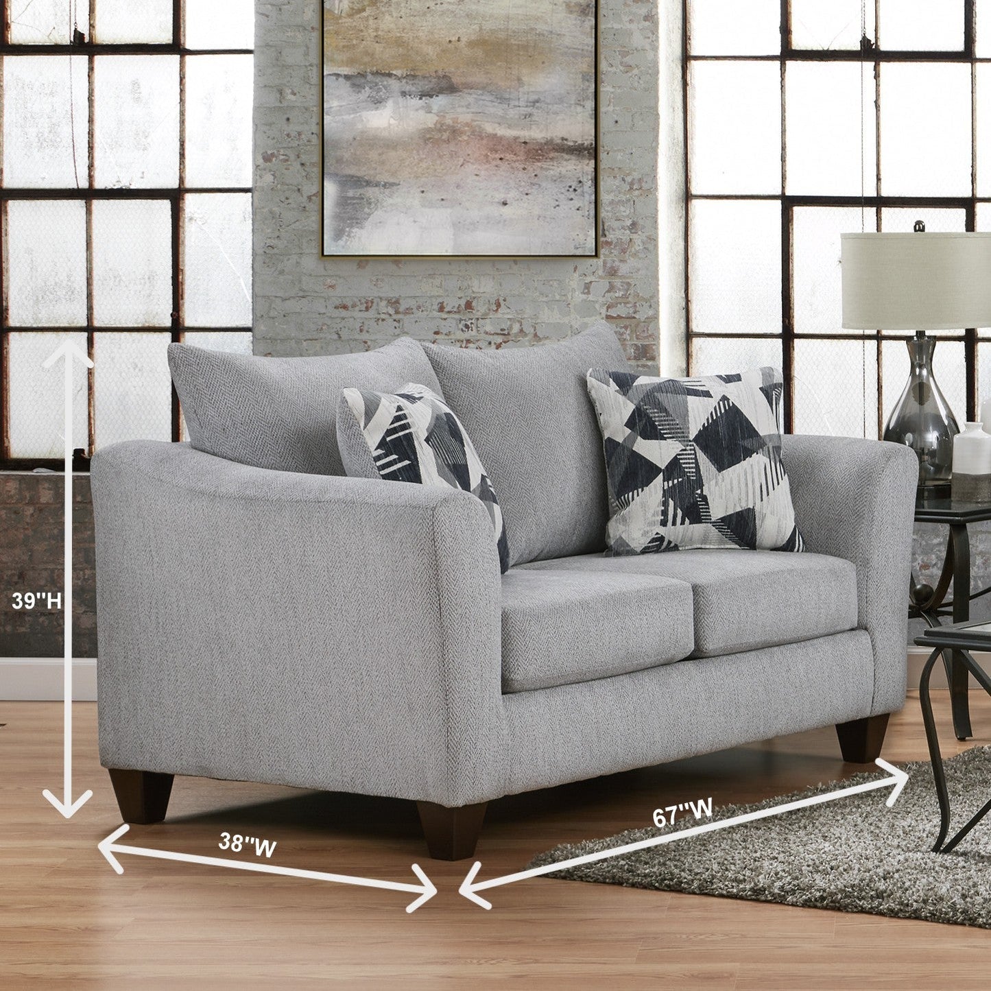 Duleek Upholstered Living Room Collection, Herringbone Silver