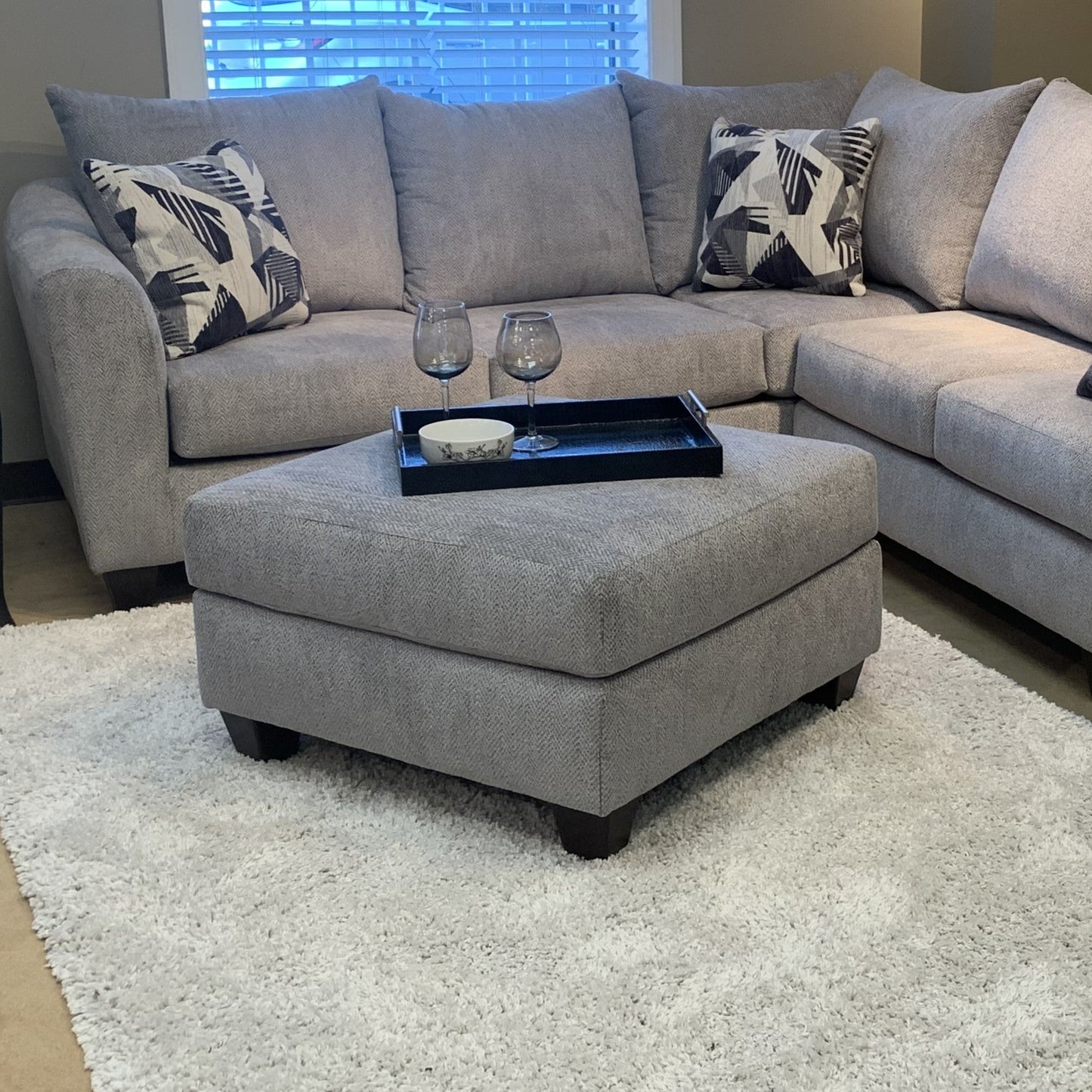Duleek Upholstered Living Room Collection, Herringbone Silver