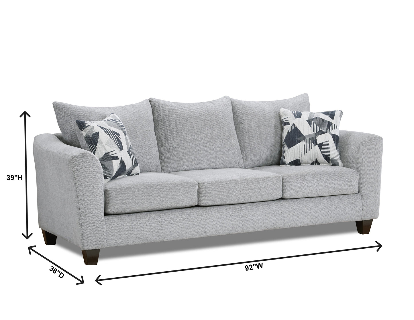 Duleek Upholstered Living Room Collection, Herringbone Silver