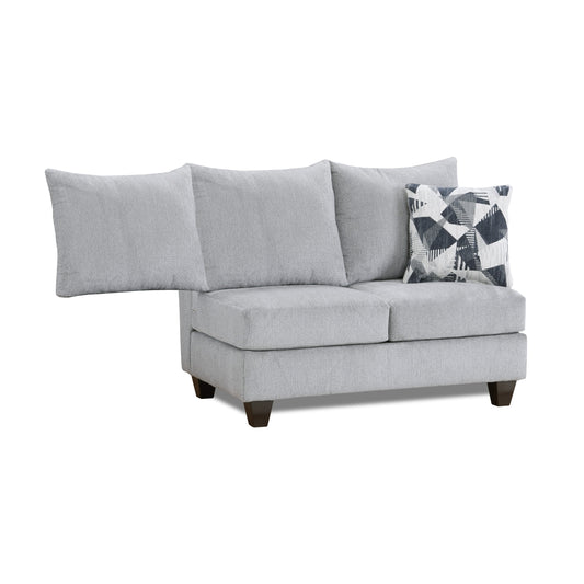 Duleek Upholstered Armless Loveseat, Herringbone Silver