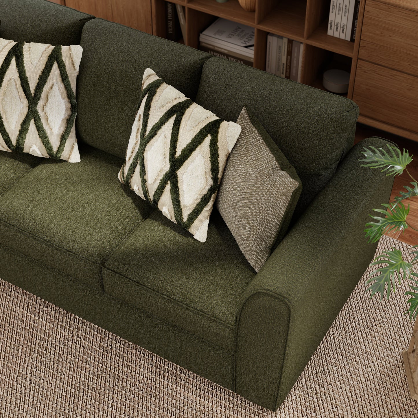 Roundhill Furniture Marvella Living Room Collection, Mosswood Chenille Upholstery