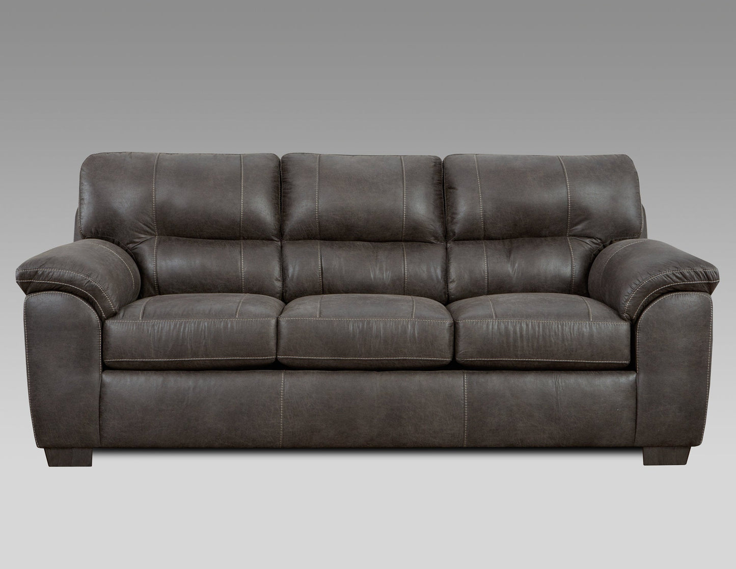 Tirana Contemporary Fabric Pillow-top Arm Sofa in Sequoia Ash